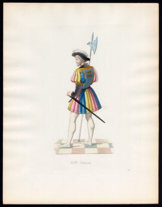 Antique Print-GARDE DU CORPS-SOLDIER-COSTUME-16TH C-25-Duplessis-Bonnard-1867