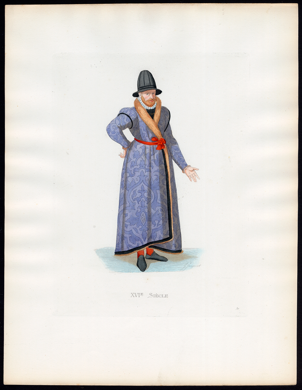 , Antique Print-ENGLAND-NOBLEWOMAN-COSTUME-16TH C-30-Duplessis-Bonnard-1867, Pictura Antique Prints