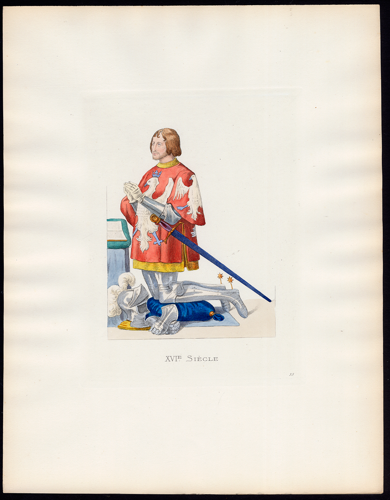 , Antique Print-GASPARD II DE COLIGNY-COSTUME-16TH C-35-Duplessis-Bonnard-1867, Pictura Antique Prints