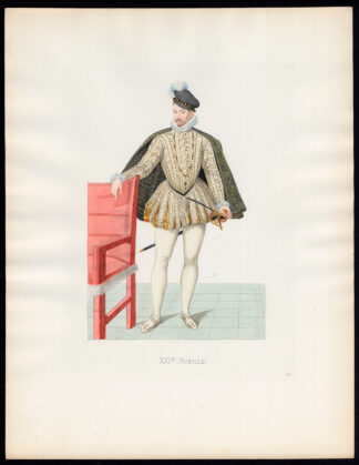 Antique Print-CHARLES IX OF FRANCE-COSTUME-16TH C-40-Duplessis-Bonnard-1867