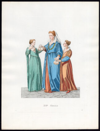 Antique Print-VENICE-WOMAN-BOUGEOIS-COSTUME-16TH C-43-Duplessis-Bonnard-1867