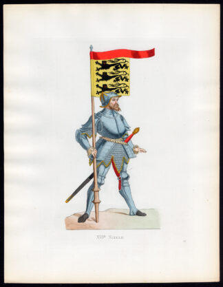 Antique Print-MAN AT ARMS-ENGLAND-ARMOR-16TH C-47-Duplessis-Bonnard-1867