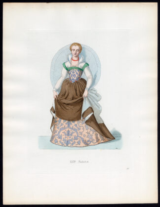 Antique Print-WOMAN-VENICE-COSTUME-16TH C-50-Duplessis-Bonnard-1867