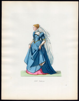 Antique Print-LADY-RAVENNA-COSTUME-16TH C-52-Duplessis-Bonnard-1867