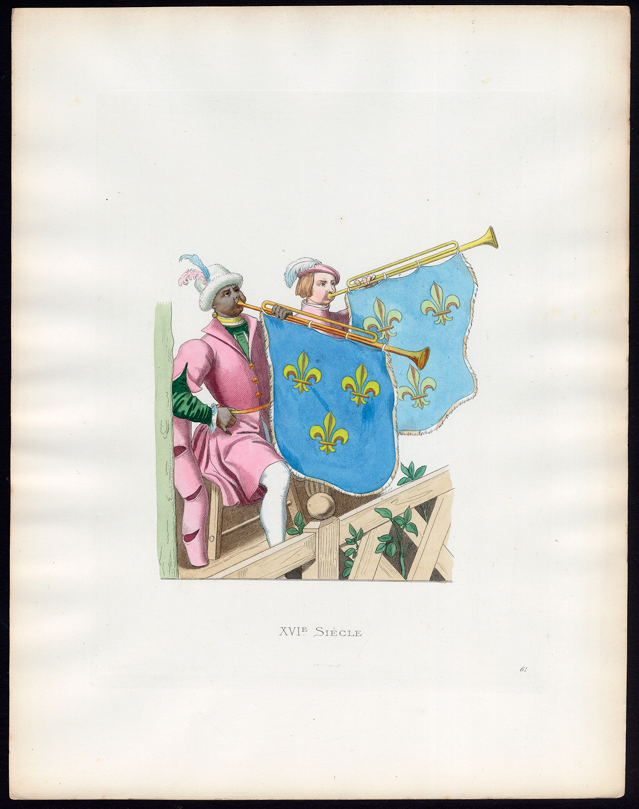 , Antique Print-TRUMPETER-JOUST-MOOR-16TH CENTURY-61-Duplessis-Bonnard-1867, Pictura Antique Prints