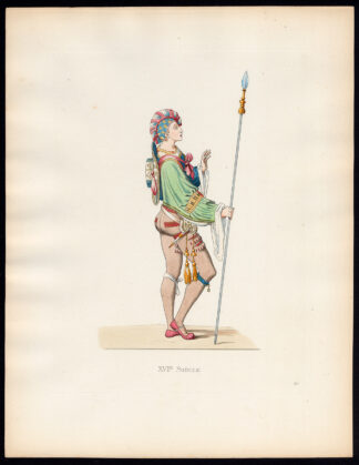 Antique Print-FLEMISH SQUIRE-SPEAR-16TH CENTURY-63-Duplessis-Bonnard-1867
