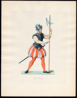 Antique Print-SOLDIER-WALLONIA-MORION-16TH CENTURY-66-Duplessis-Bonnard-1867