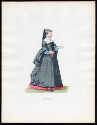 Antique Print-WOMAN-BOURGEOIS-PARIS-16TH CENTURY-69-Duplessis-Bonnard-1867