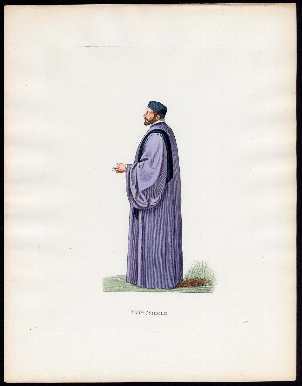, Antique Print-NOBLEMAN-VENICE-COSTUME-16TH CENTURY-70-Duplessis-Bonnard-1867, Pictura Antique Prints
