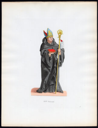 Antique Print-GERMANY-BENEDICTINE MONK-16TH CENTURY-74-Duplessis-Bonnard-1867