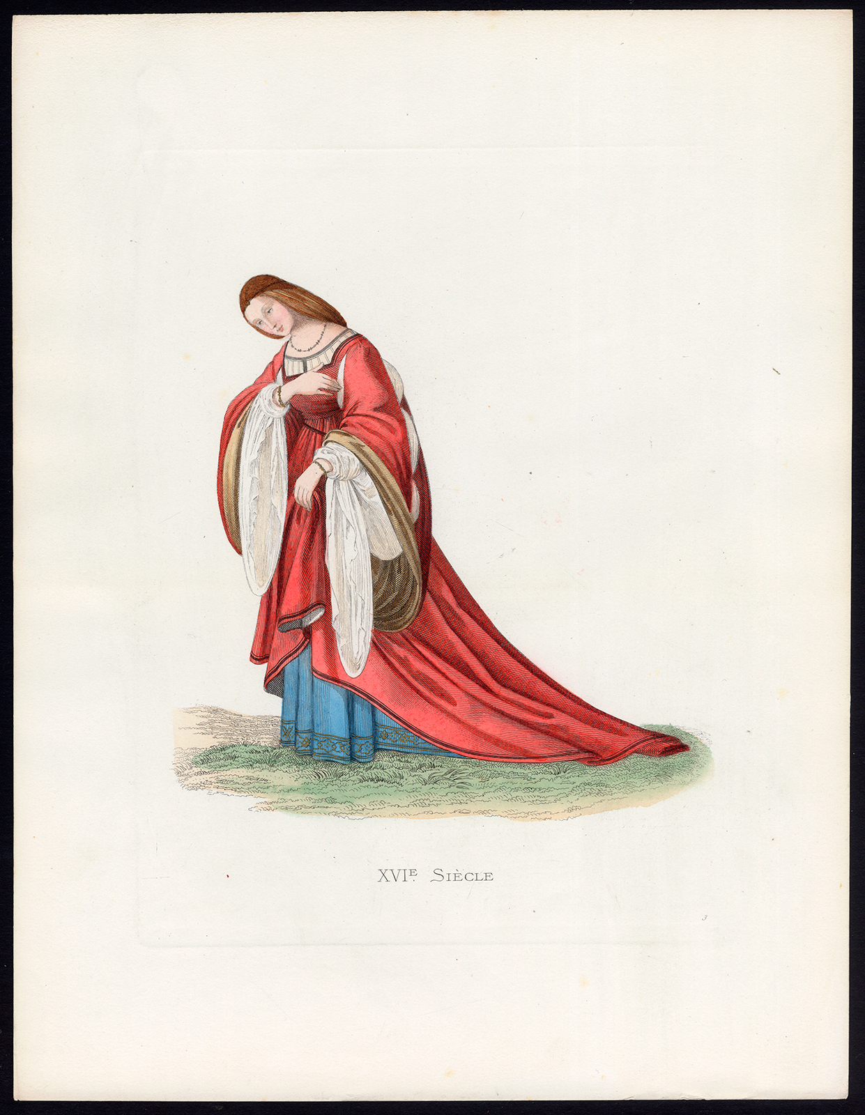 , Antique Print-ISABELLA D’ESTE-COSTUME-16TH C-3-Duplessis-Bonnard-1867, Pictura Antique Prints