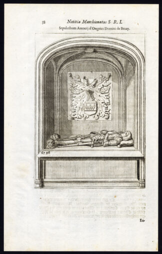 Antique Print-ANTHONY D'ONGNIES-BRUAY-TOMB-SEPULCHRE-ANTWERP-BELGIUM-Le Roy-1678