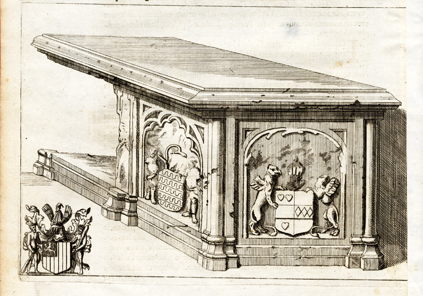 , Antique Print-TOMB-SEPULCHRE-HENRY OF BERGES-BELGIUM-Le Roy-1678, Pictura Antique Prints