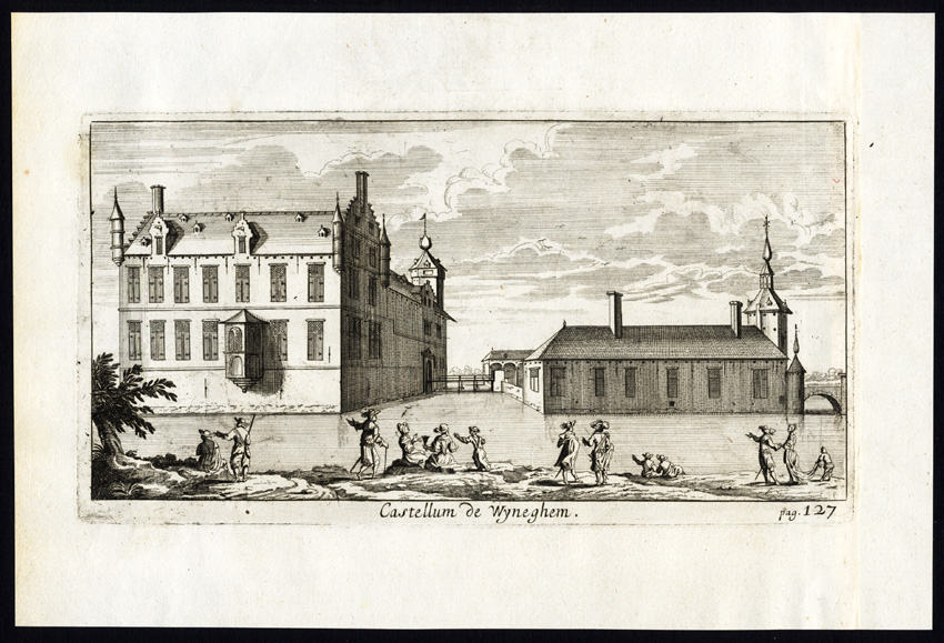 , Antique Print-CASTLE OF WIJNEGEM-BELGIUM-Le Roy-1678, Pictura Antique Prints