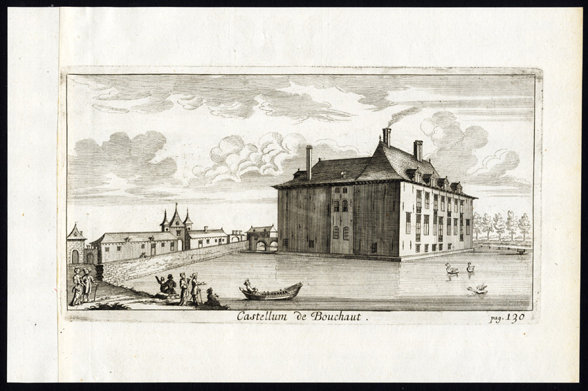 , Antique Print-BOUCHOUT CASTLE-MEISE-BELGIUM-Le Roy-1678, Pictura Antique Prints