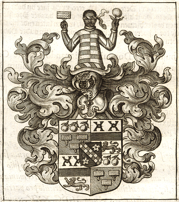 Lb2141rb 416x469 Antique Print-COAT OF ARMS-GUILLAUME DESPOMEREAULX-HOVE-BELGIUM-Le Roy-1678 - Image 2