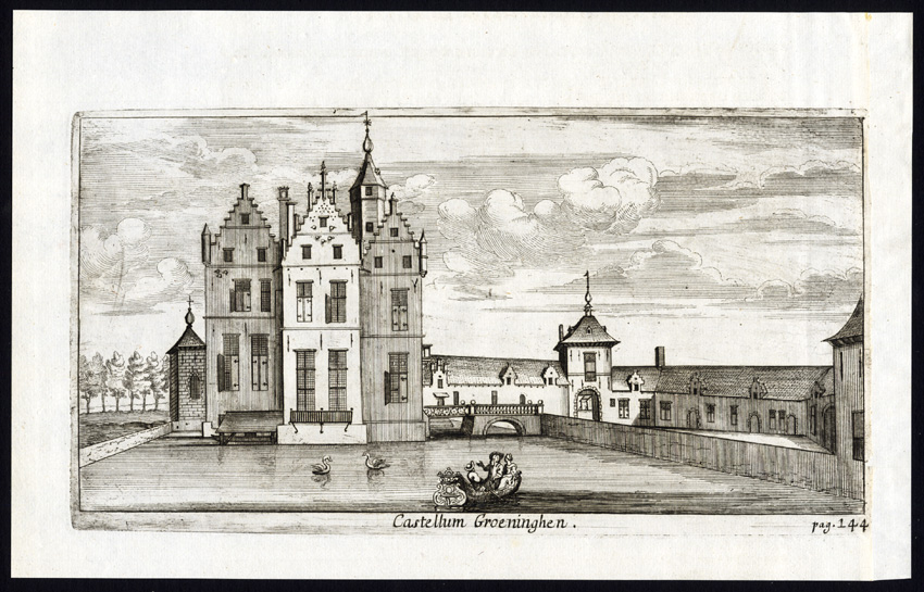 , Antique Print-GROENINGHEN CASTLE-KONTICH-BELGIUM-Le Roy-1678, Pictura Antique Prints