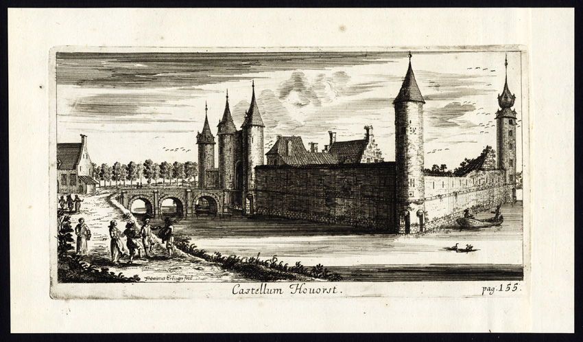 , Antique Print-HOVORST CASTLE-ZANDHOVEN-BELGIUM-Le Roy-1678, Pictura Antique Prints