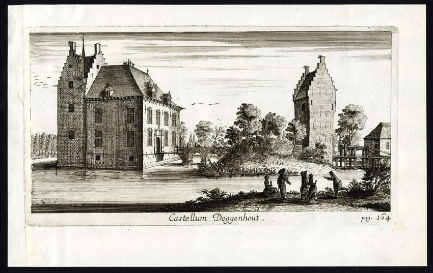 , Antique Print-DOGGENHOUT CASTLE-BELGIUM-Le Roy-1678, Pictura Antique Prints