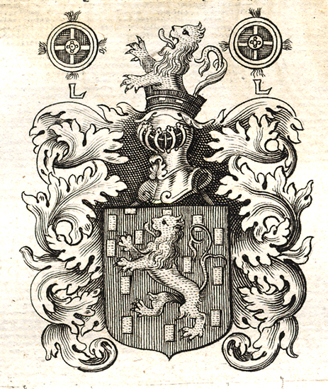 , Antique Print-MEDALLION-SEAL-COAT OF ARMS-BELGIUM-Le Roy-1678, Pictura Antique Prints