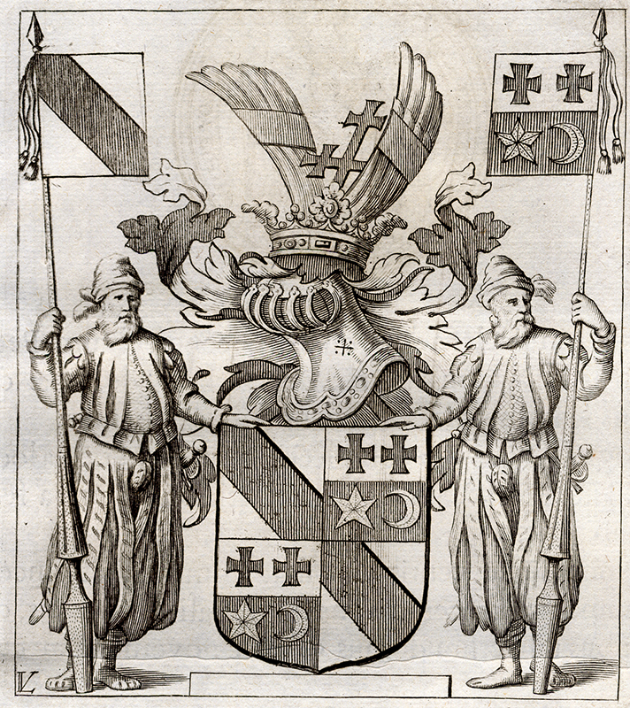 , Antique Print-PHILIPPE LE ROY-MEDALLION-COAT OF ARMS-BELGIUM-Le Roy-1678, Pictura Antique Prints
