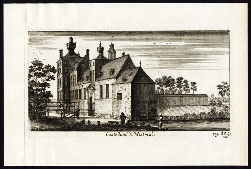 , Antique Print-WESTMALLE CASTLE-BELGIUM-Le Roy-1678, Pictura Antique Prints