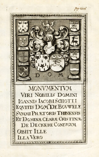 Antique Print-JEAN JACQUES SCHOTTI-BOUWEL-BELGIUM-COAT OF ARMS-Le Roy-1678