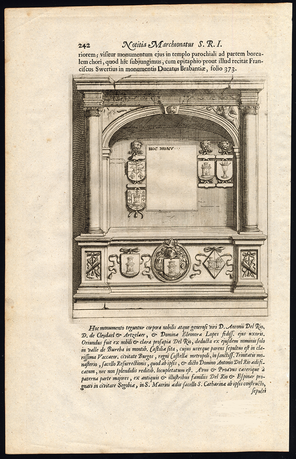 Lb2198ar 416x644 Antique Print-FRANS VAN DEN CRUYCE-CLEYDAEL-AARTSELAAR-BELGIUM-Le Roy-1678 - Image 2