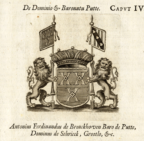, Antique Print-ANTOINE FERDINAND DE BROUCKHOVEN-BARON-PUTTE-BELGIUM-Le Roy-1678, Pictura Antique Prints
