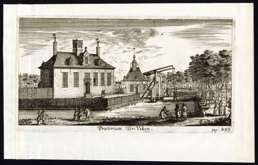 , Antique Print-PRAETORIUM TER VEKEN-CASTLE-SCHELLE-BELGIUM-Le Roy-1678, Pictura Antique Prints