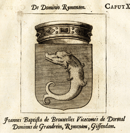 , Antique Print-COAT OF ARMS-JOANNES DE BROUXELLES-MARTINUS DE HORNES-Le Roy-1678, Pictura Antique Prints