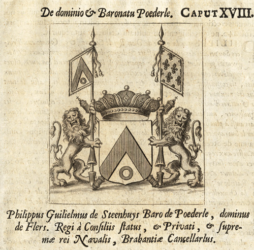, Antique Print-COAT OF ARMS-PHILIPPUS GUILLAUME VAN STEENHUYS-Le Roy-1678, Pictura Antique Prints