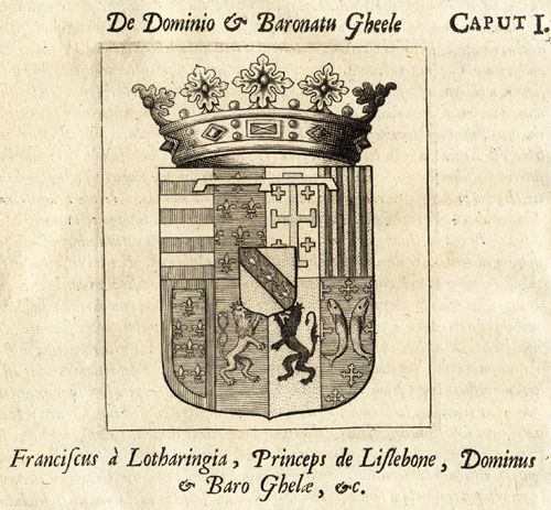 , Antique Print-FRANSISCUS A LOTHARINGIA-COAT OF ARMS-GEEL-Le Roy-1678, Pictura Antique Prints