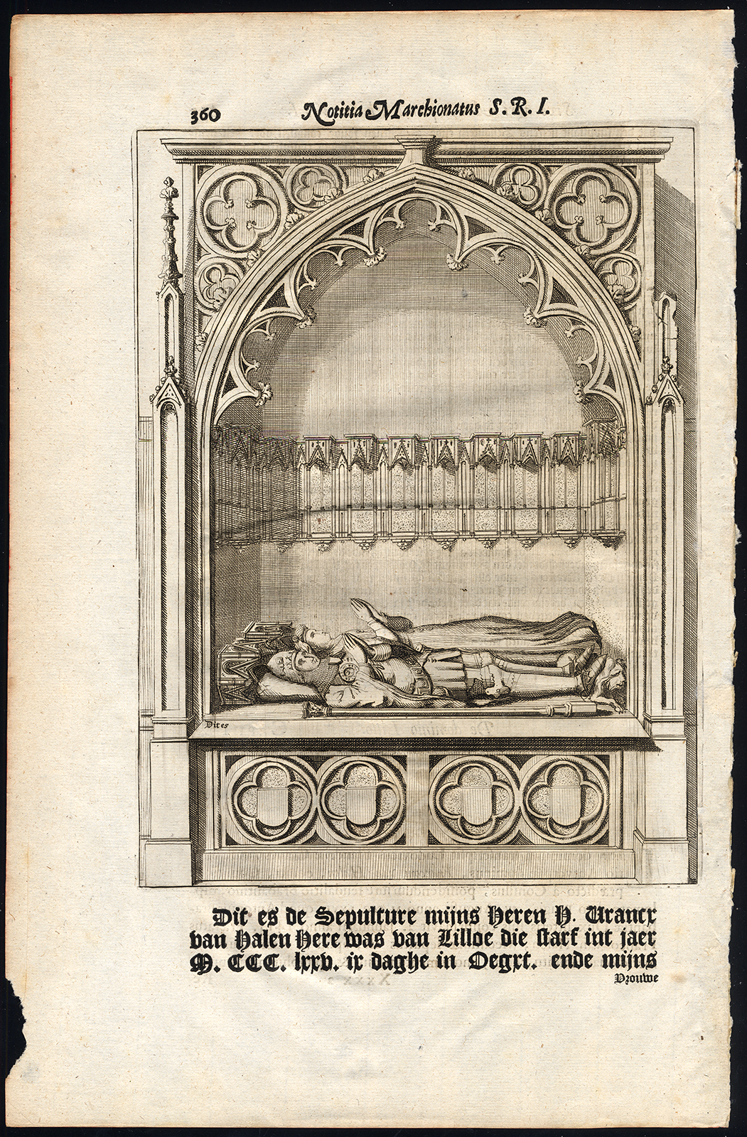 , Antique Print-FRANCONI VAN HALEN-LORD OF LILLO-GRAVE-VAN DALE-Le Roy-1678, Pictura Antique Prints