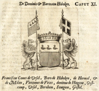 Antique Print-COAT OF ARMS-FRANSISCUS COUNT OF URSEL-HOBOKEN-Le Roy-1678