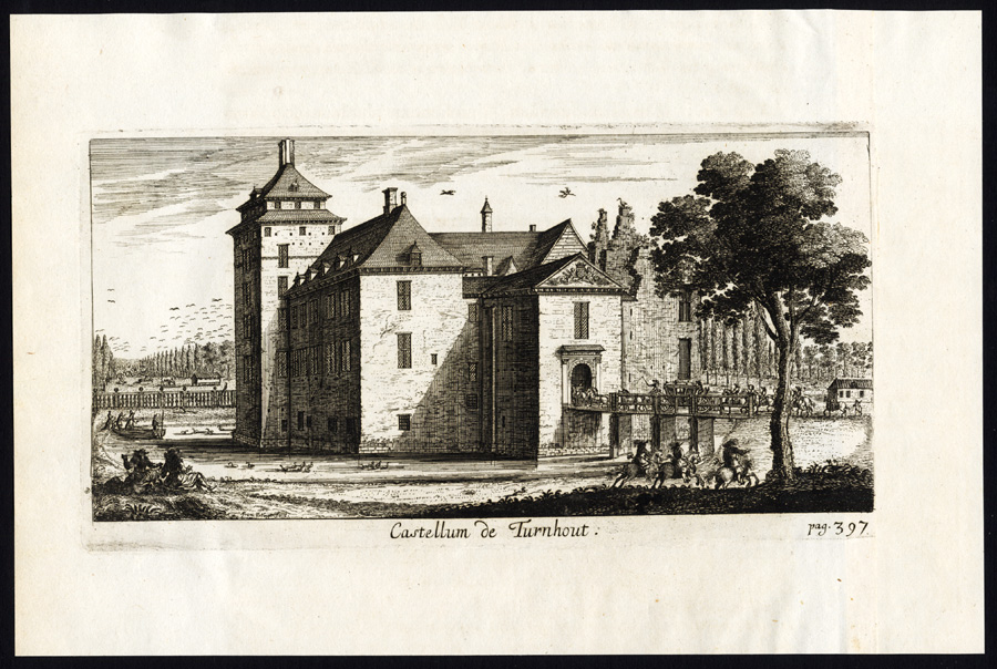 , Antique Print-CASTLE-CASTELLUM-TURNHOUT-BELGIUM-Le Roy-1678, Pictura Antique Prints