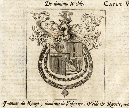 , Antique Print-JOANNES DE KNUYT-LORD OF VOSMAER-COAT OF ARMS-Le Roy-1678, Pictura Antique Prints