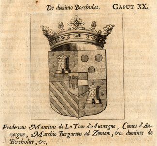 Antique Print-FREDERICUS MAURITUS-BORCHVLIET-AUVERGNE-COAT OF ARMS-Le Roy-1678