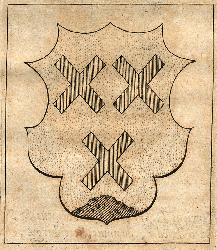 , Antique Print-COAT OF ARMS-BREDA-WILLIAM OF ORANGE-NASSAU-THE SILENT-Le Roy-1678, Pictura Antique Prints