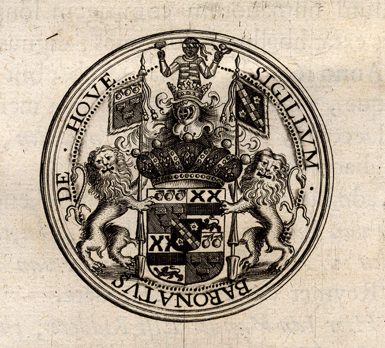, Antique Print-COAT OF ARMS-BOUCHAUT-VAN HOVE-MEDALLION-Le Roy-1678, Pictura Antique Prints
