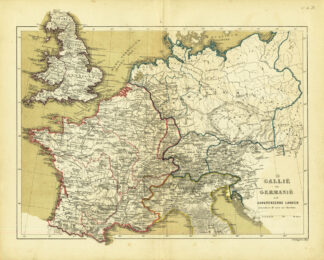 Antique Map-EUROPE-GAUL-GERMANIA-FRANCE-GERMANY-Huberts-1877