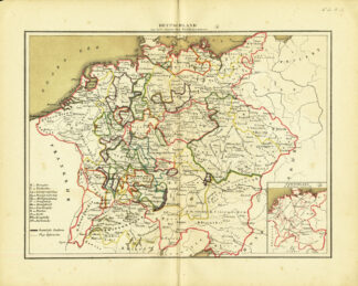 Antique Map-GERMANY AT THE END OF THE MIDDLE AGES-Huberts-1877