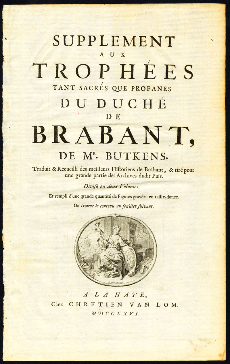 , Antique Print-TITLE PAGE-BRABANT-LAURENS COSTER-Butkens-1726, Pictura Antique Prints
