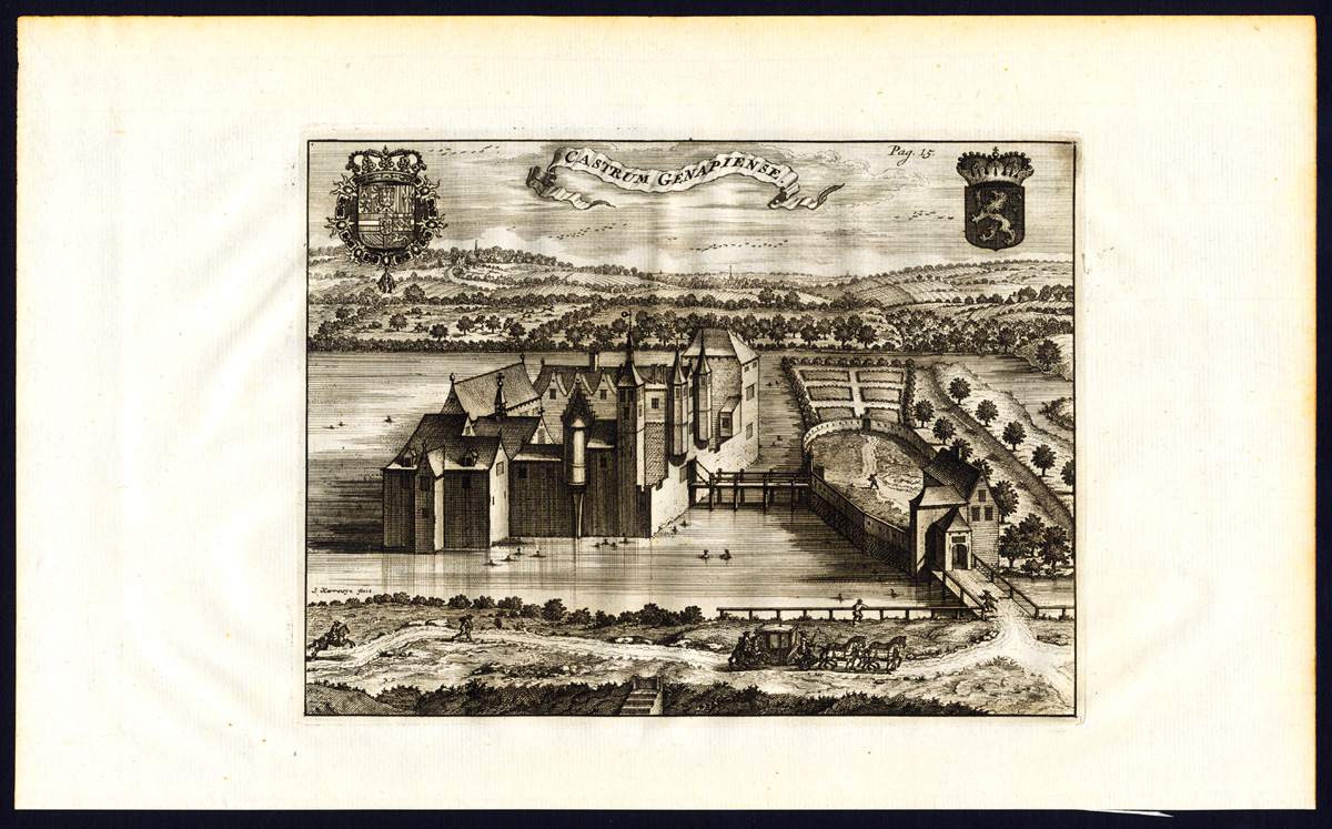 , Antique Print-GENAPPE CASTLE-BELGIUM-Butkens-Harrewijn-1726, Pictura Antique Prints