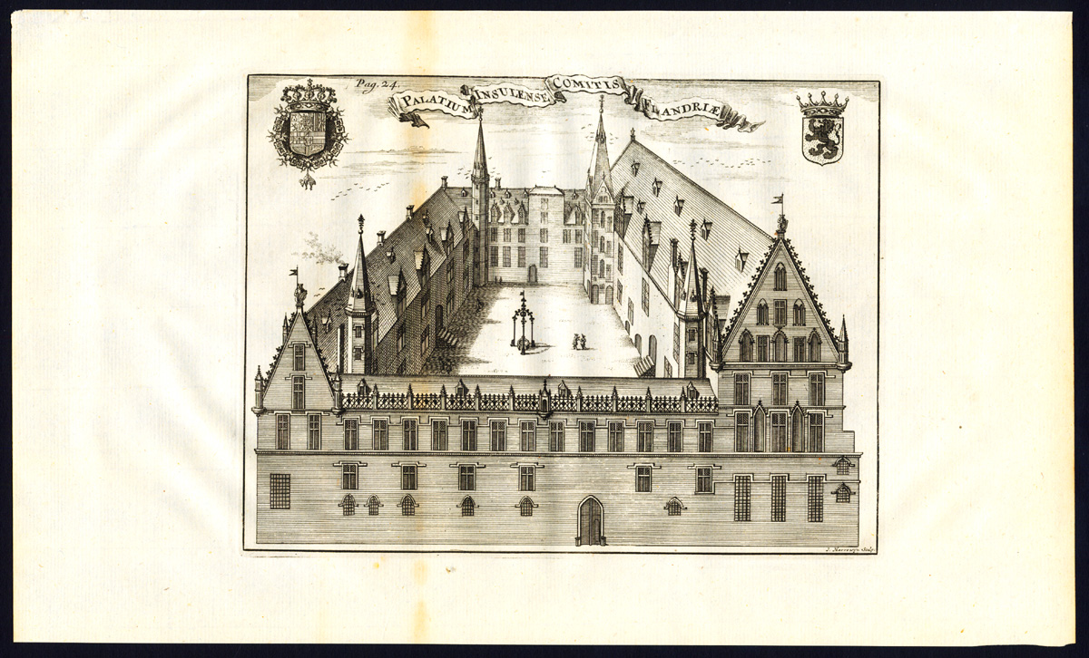 , Antique Print-CASTLE DUKESOF FLANDERS-BELGIUM-Butkens-Harrewijn-1726, Pictura Antique Prints