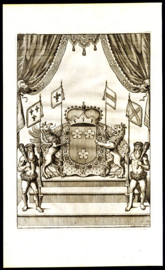 Antique Print-COAT OF ARMS-DUCHY OF BRABANT-ANTWERP-Butkens-Harrewijn-1726