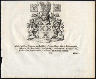 Antique Print-COAT OF ARMS-CHARLES DE BOISSCHOT-JEAN DE COTTEREAU-Butkens-1726
