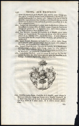 Antique Print-COAT OF ARMS-SEBASTIEN VAN DEN BOOM-Butkens-1726