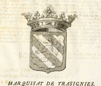 Antique Print-COAT OF ARMS-MARQUISATE OF TRASIGNIES-BRABANT-Butkens-1726