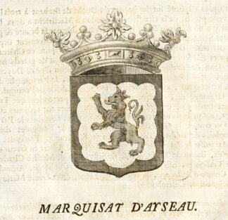 Antique Print-COAT OF ARMS-MARQUISATE OF AYSEAU-BRABANT-Butkens-1726